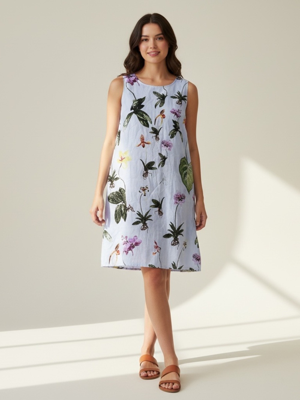 Joie White Floral Midi Dress with Pockets Size Medium